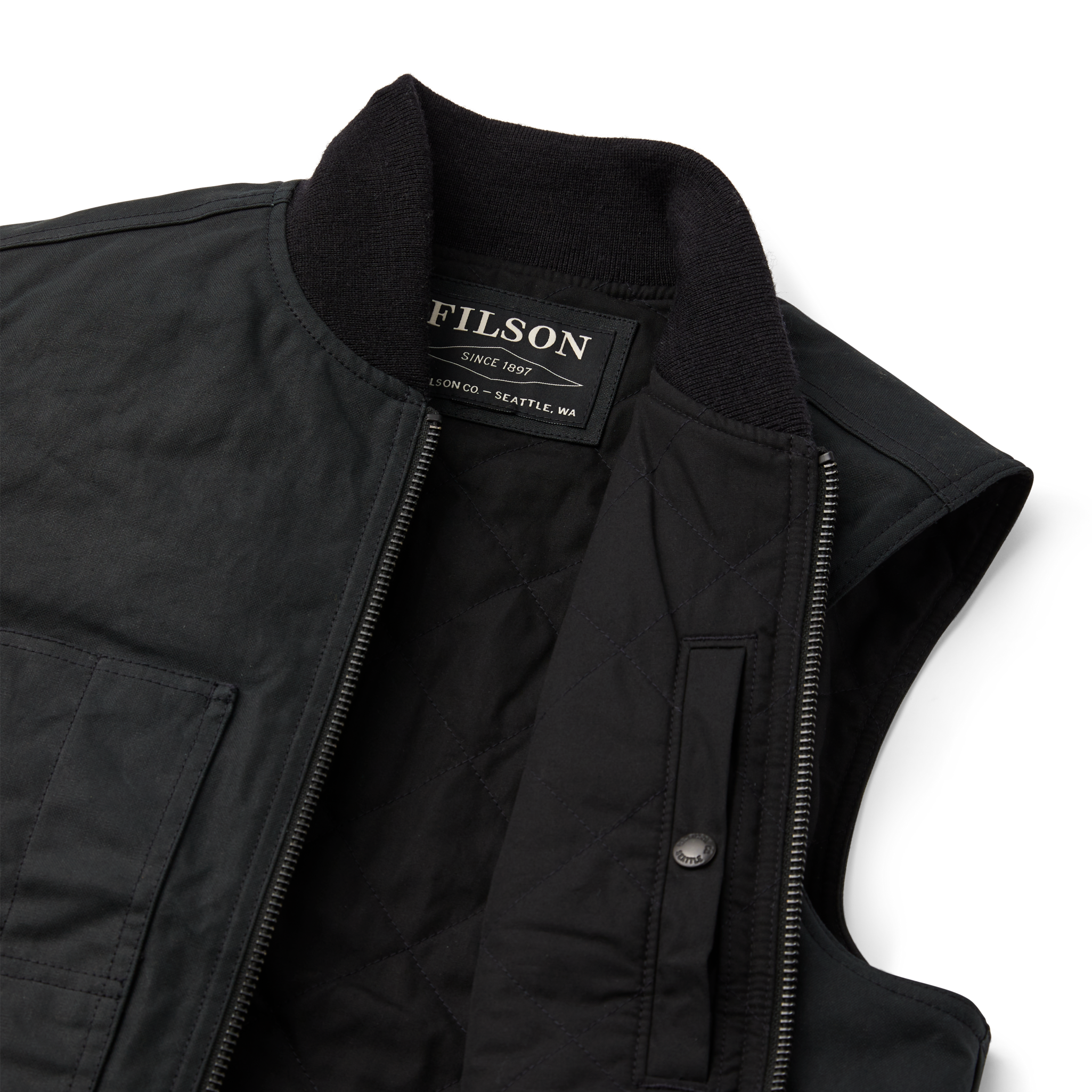 Tin Cloth Insulated Work Vest - Black - Image 8