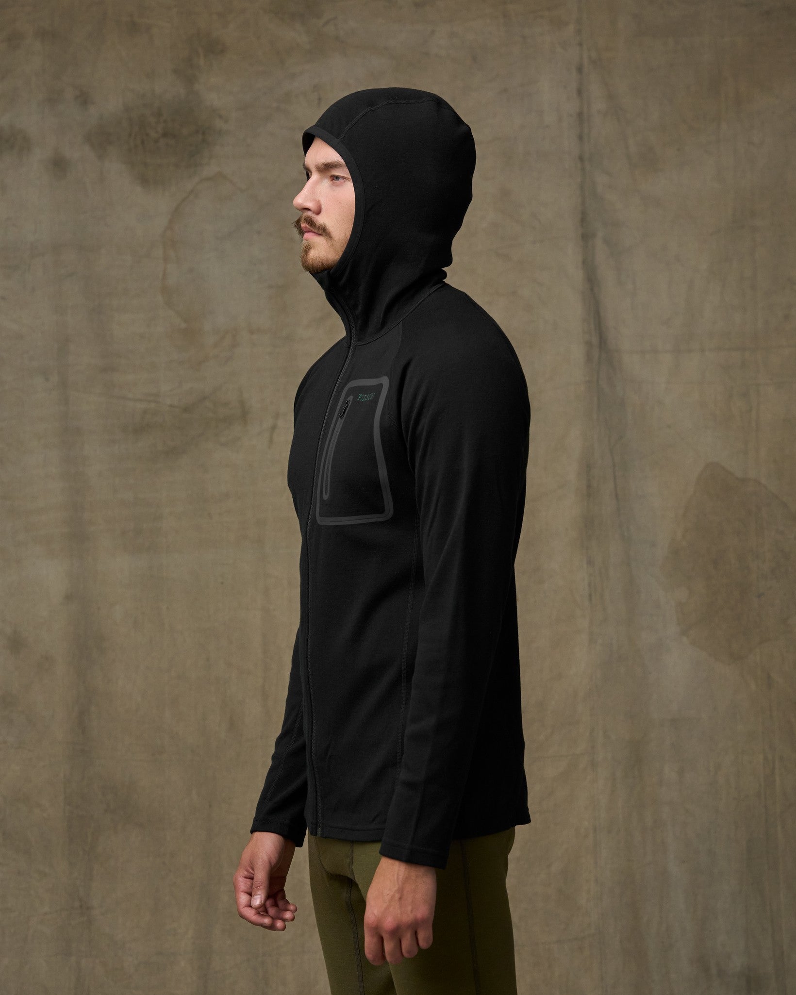 400g Merino Wool Hoodie - Black - Image 6