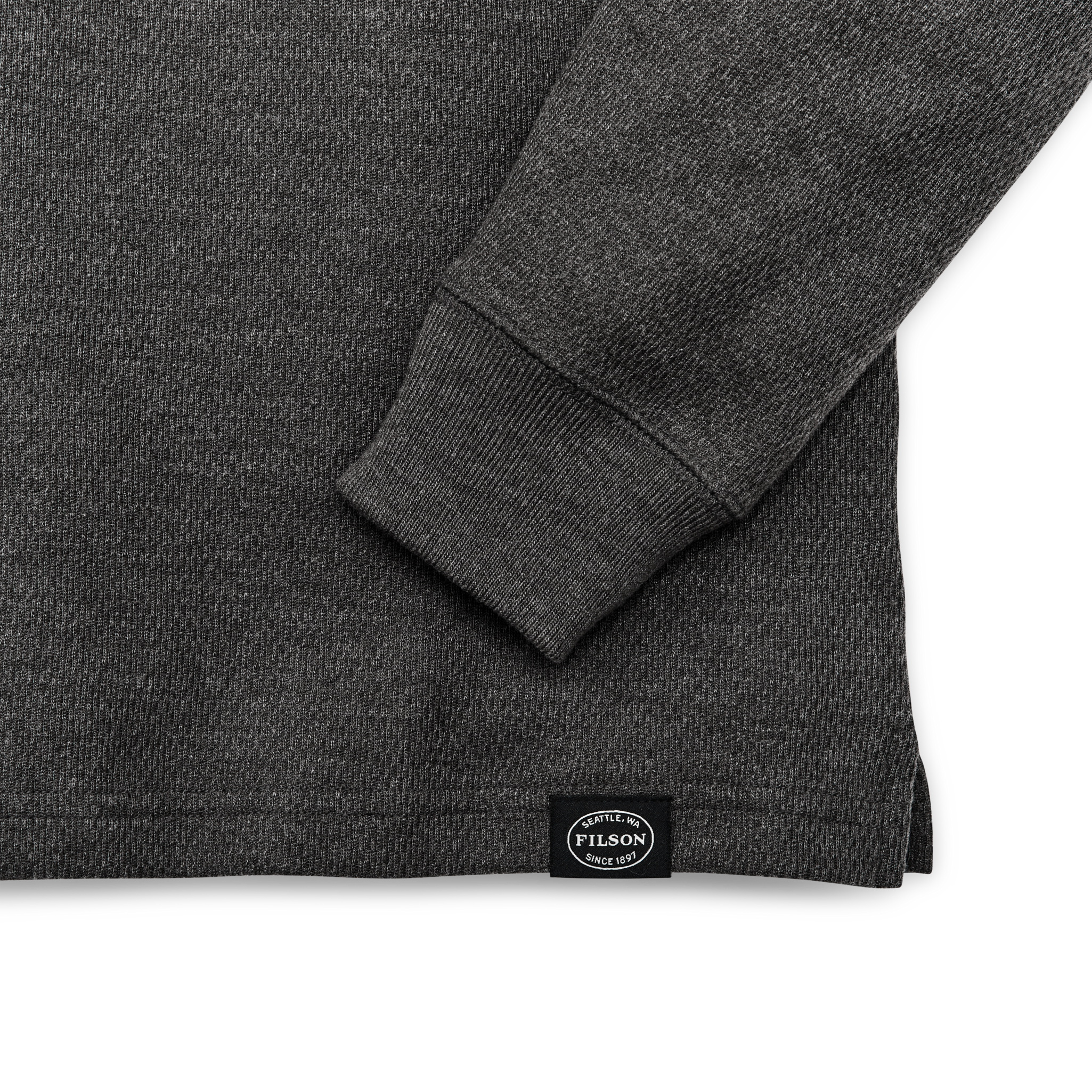 Waffle Knit Thermal Crewneck - Charcoal - Image 4