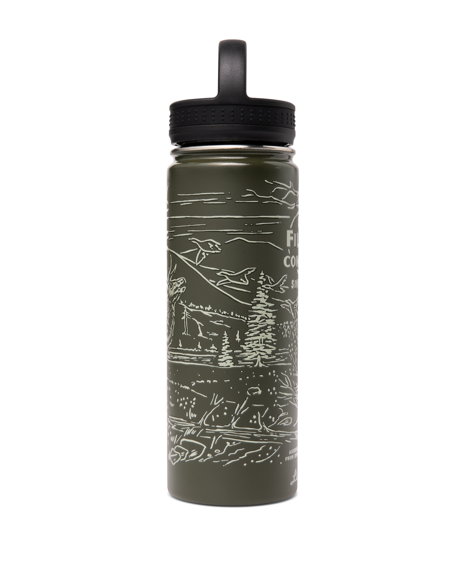 Insulated Water Bottle - Green / Wildlife - Image 4