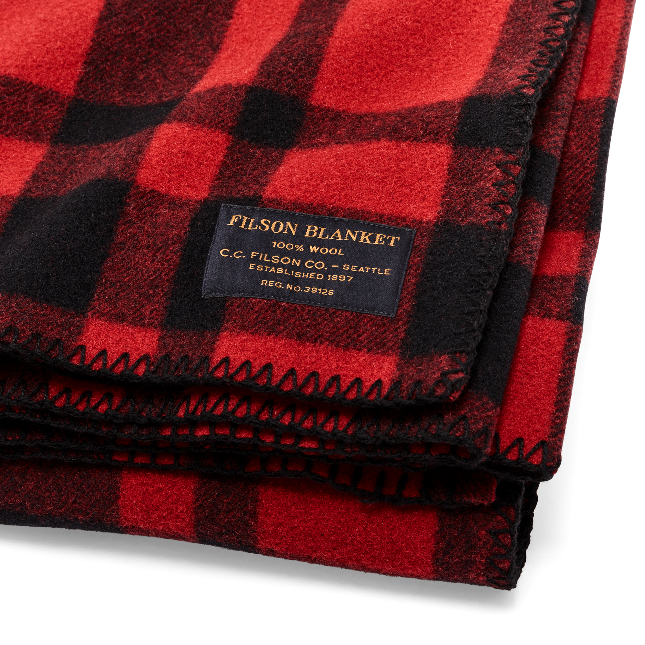 Mackinaw Wool Blanket - Red / Black Heritage Plaid - Image 2
