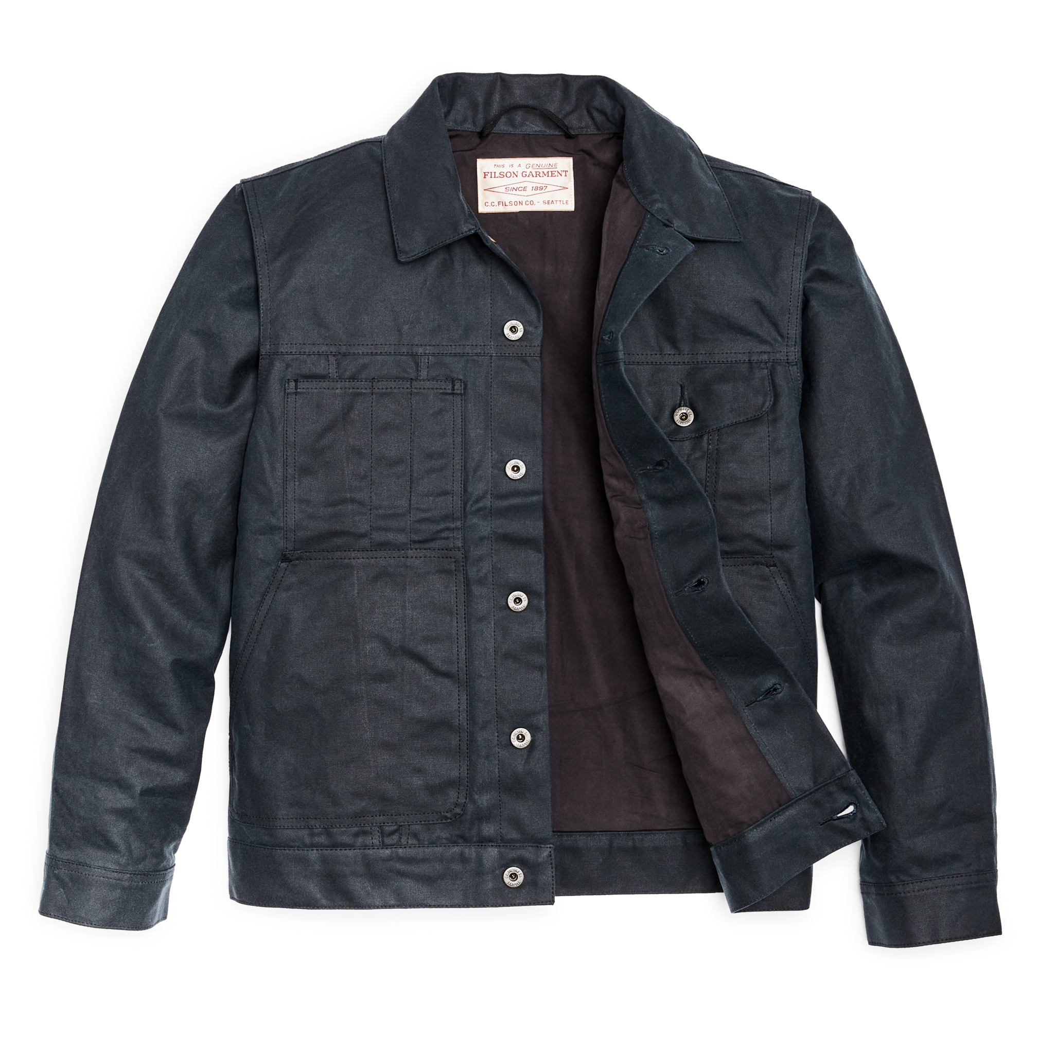 Tin Cloth Short Lined Cruiser Jacket - Service Blue - Image 5