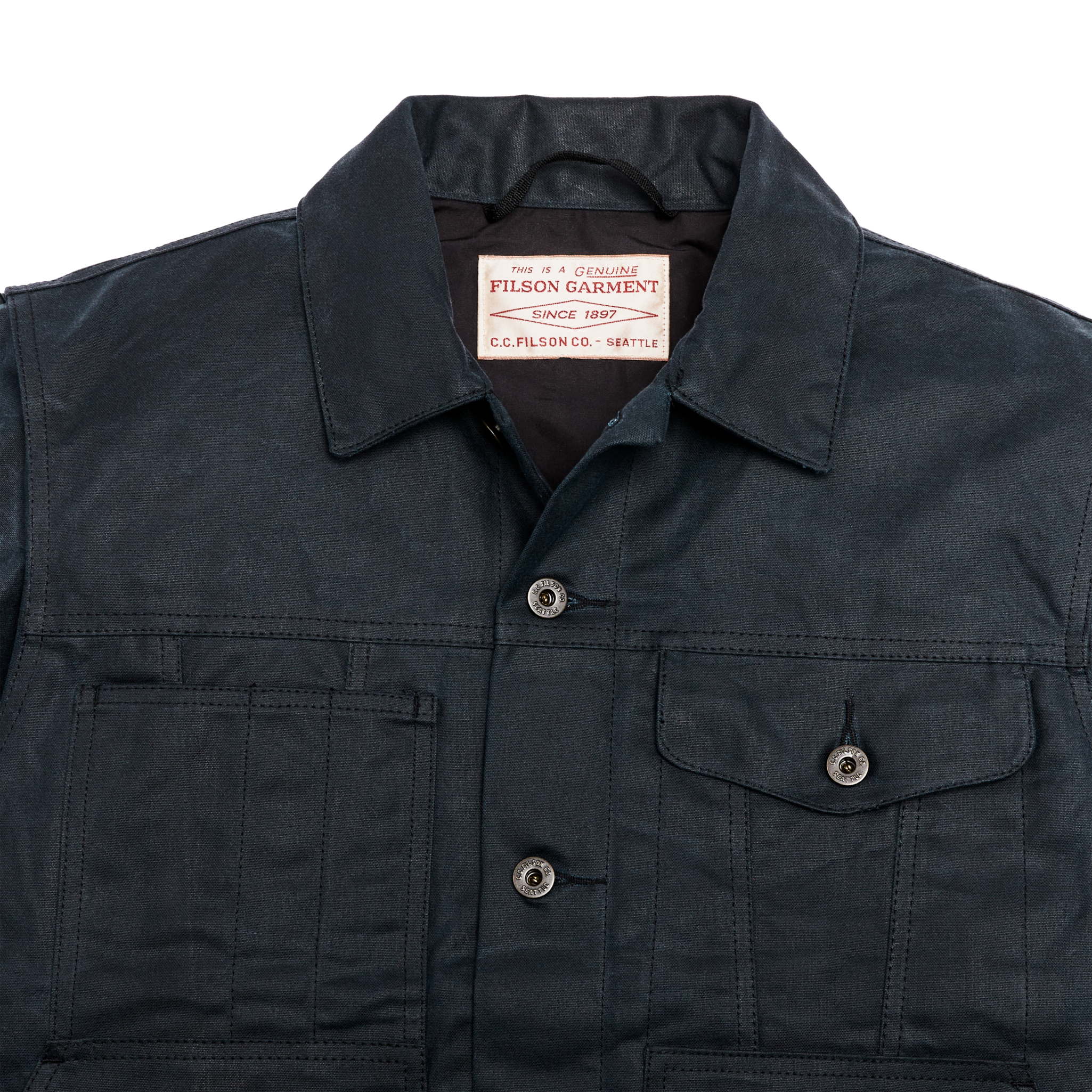 Tin Cloth Short Lined Cruiser Jacket - Service Blue - Image 6