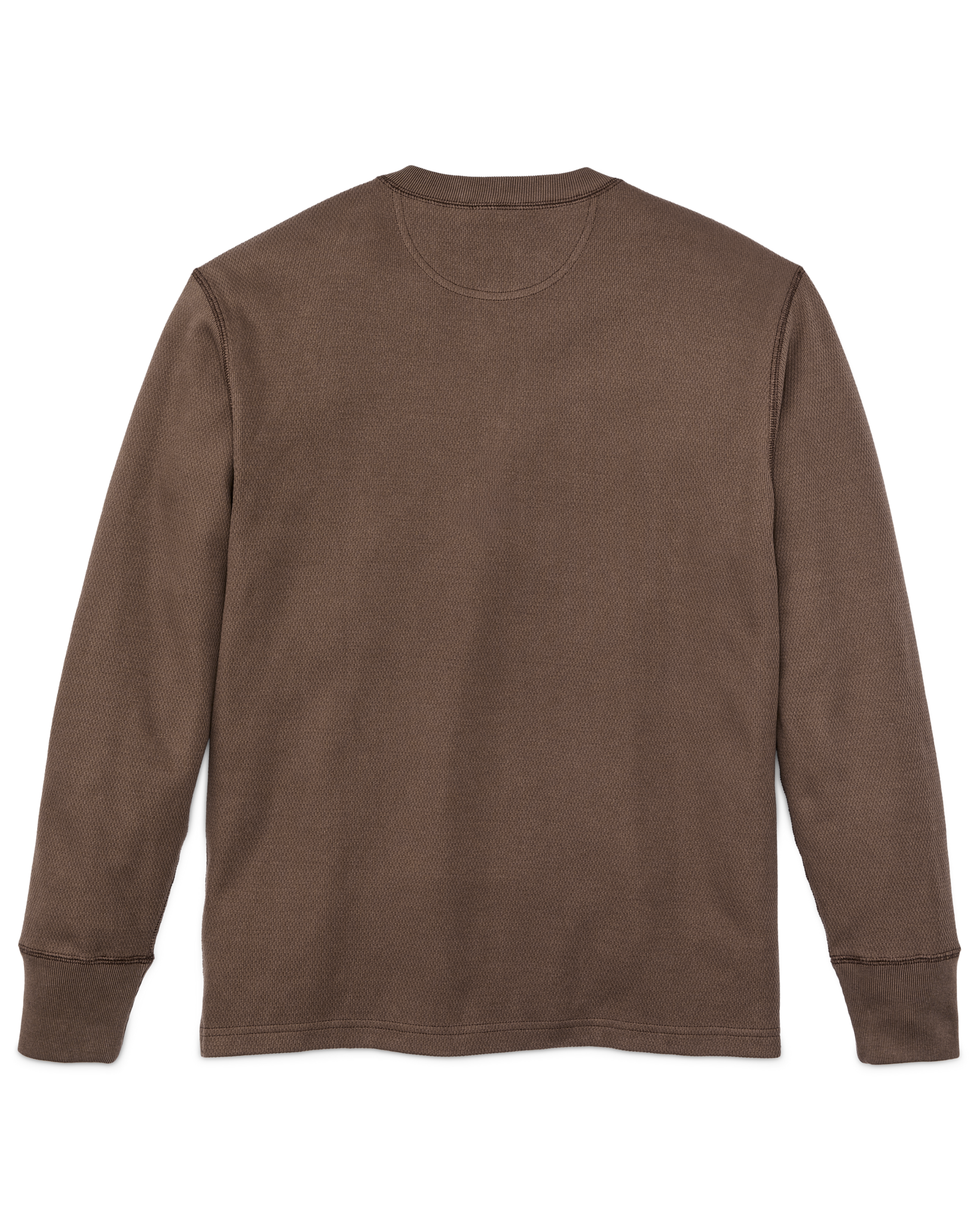 Waffle Knit Henley - Brown - Image 2