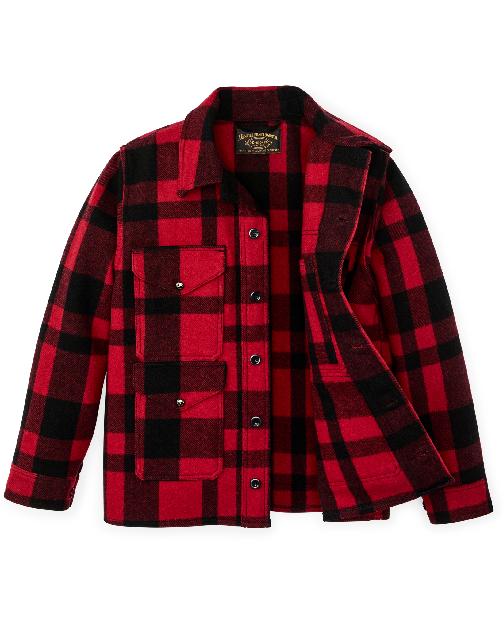 1940s Mackinaw Wool Cruiser Jacket - Red / Black Heritage Plaid - Image 3