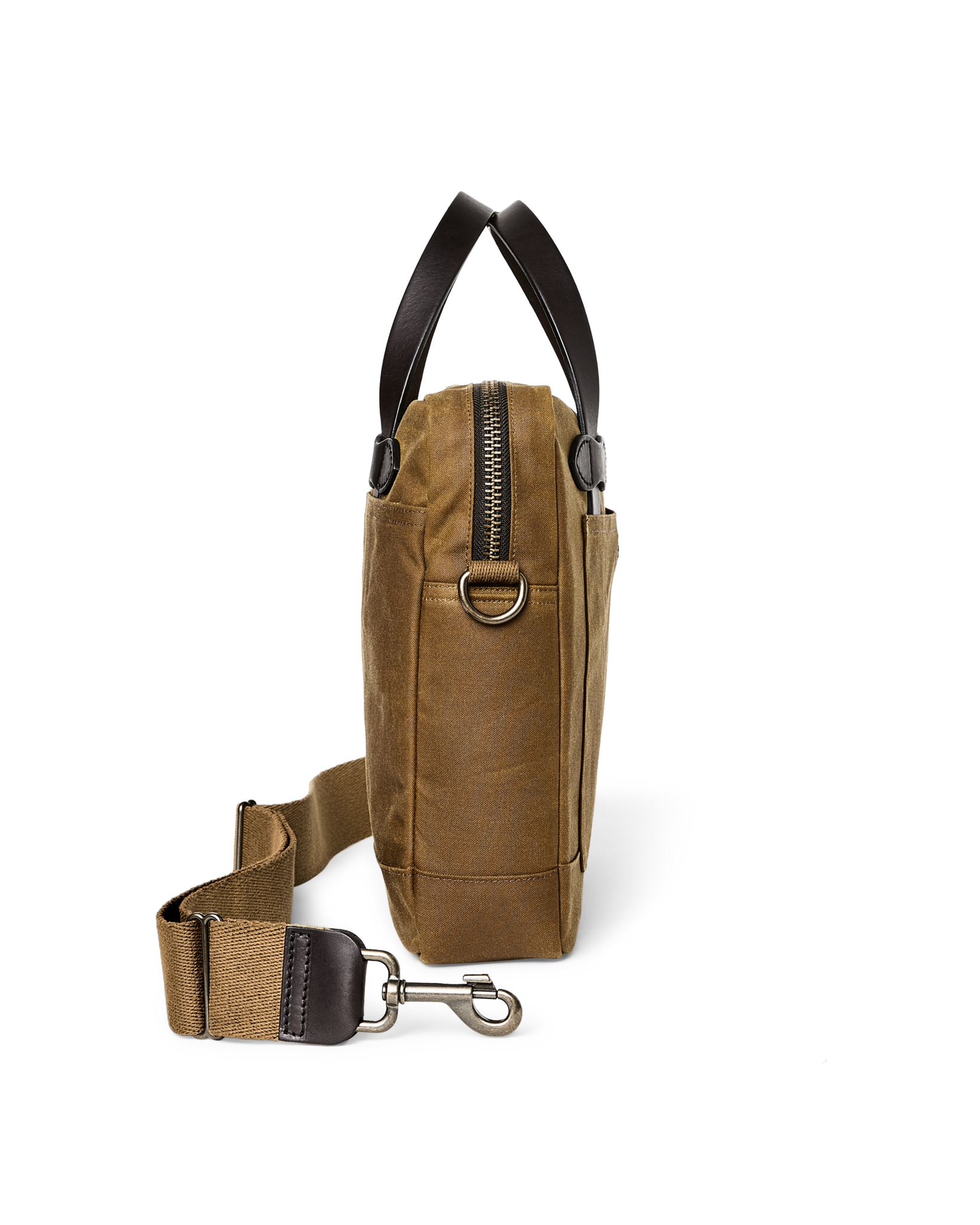 Tin Cloth Compact Briefcase - Dark Tan - Image 5