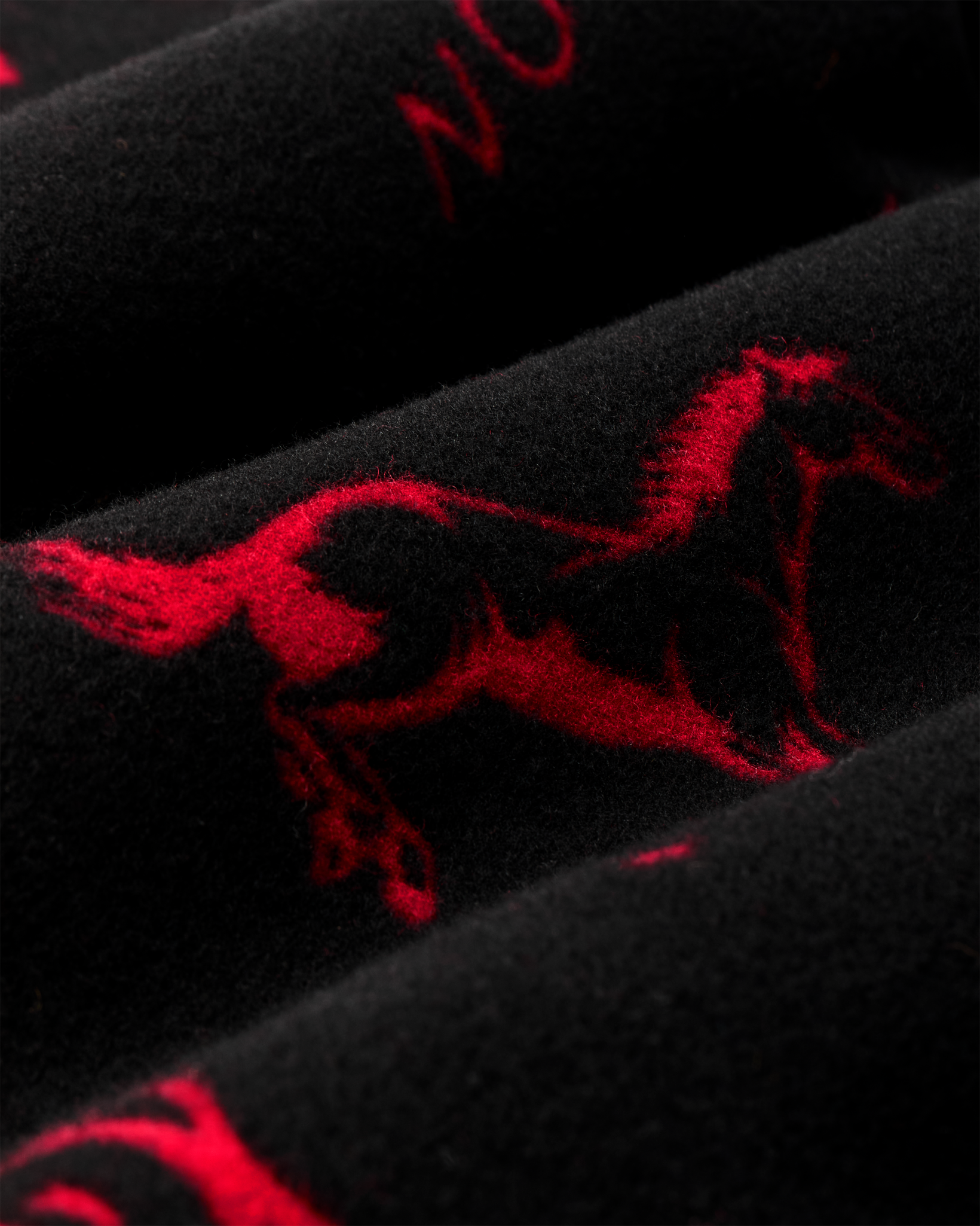 Women's Jacquard Wool Cruiser Jacket - Black / Red Western - Image 9