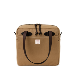 Rugged Twill Zipper Tote Bag - Tan