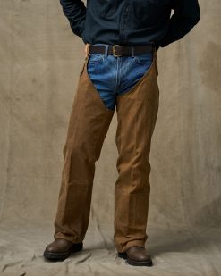 Double Tin Cloth Chaps With Zipper - Dark Tan