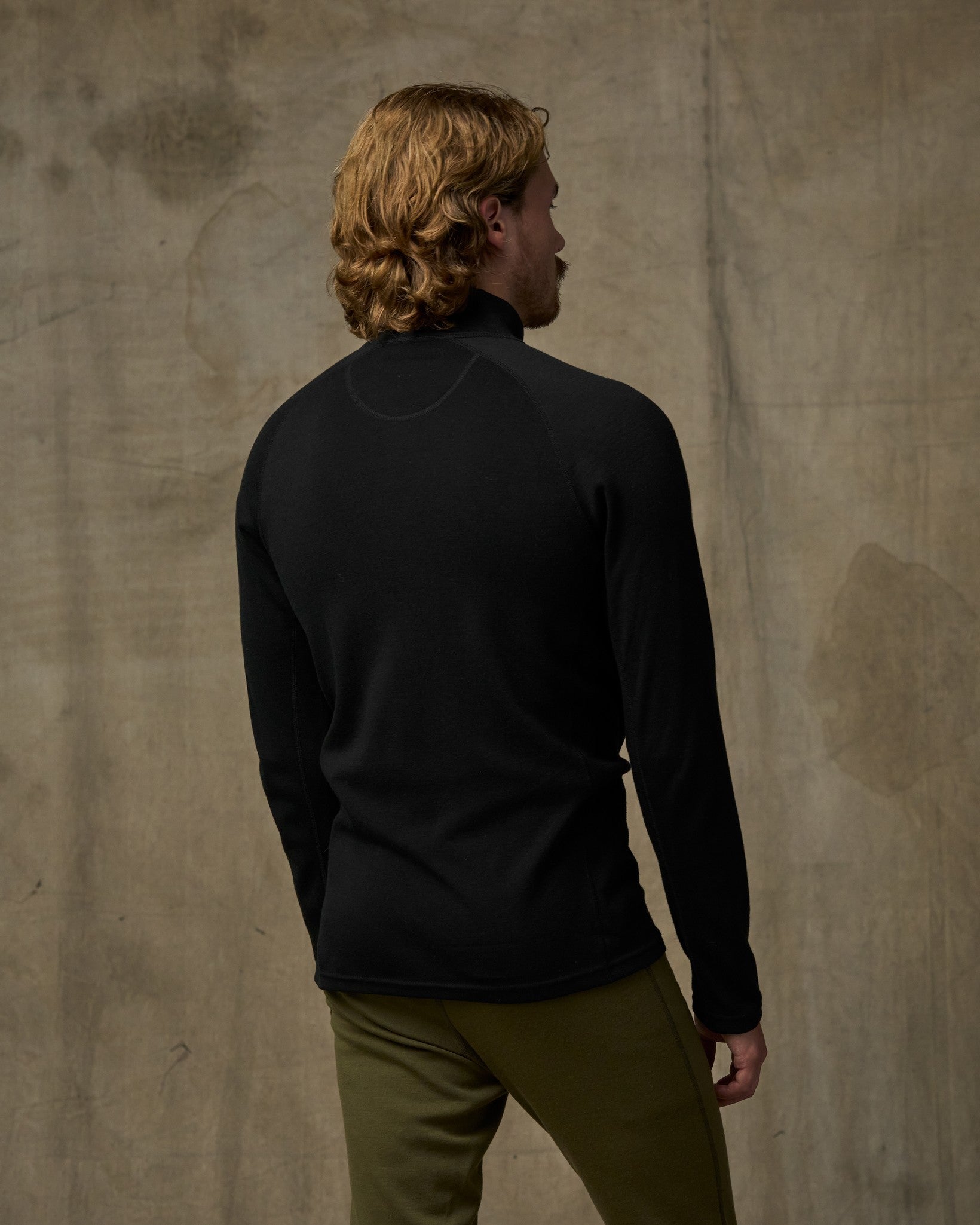 400g Merino Wool Long Sleeve Half-zip - Black - Image 4