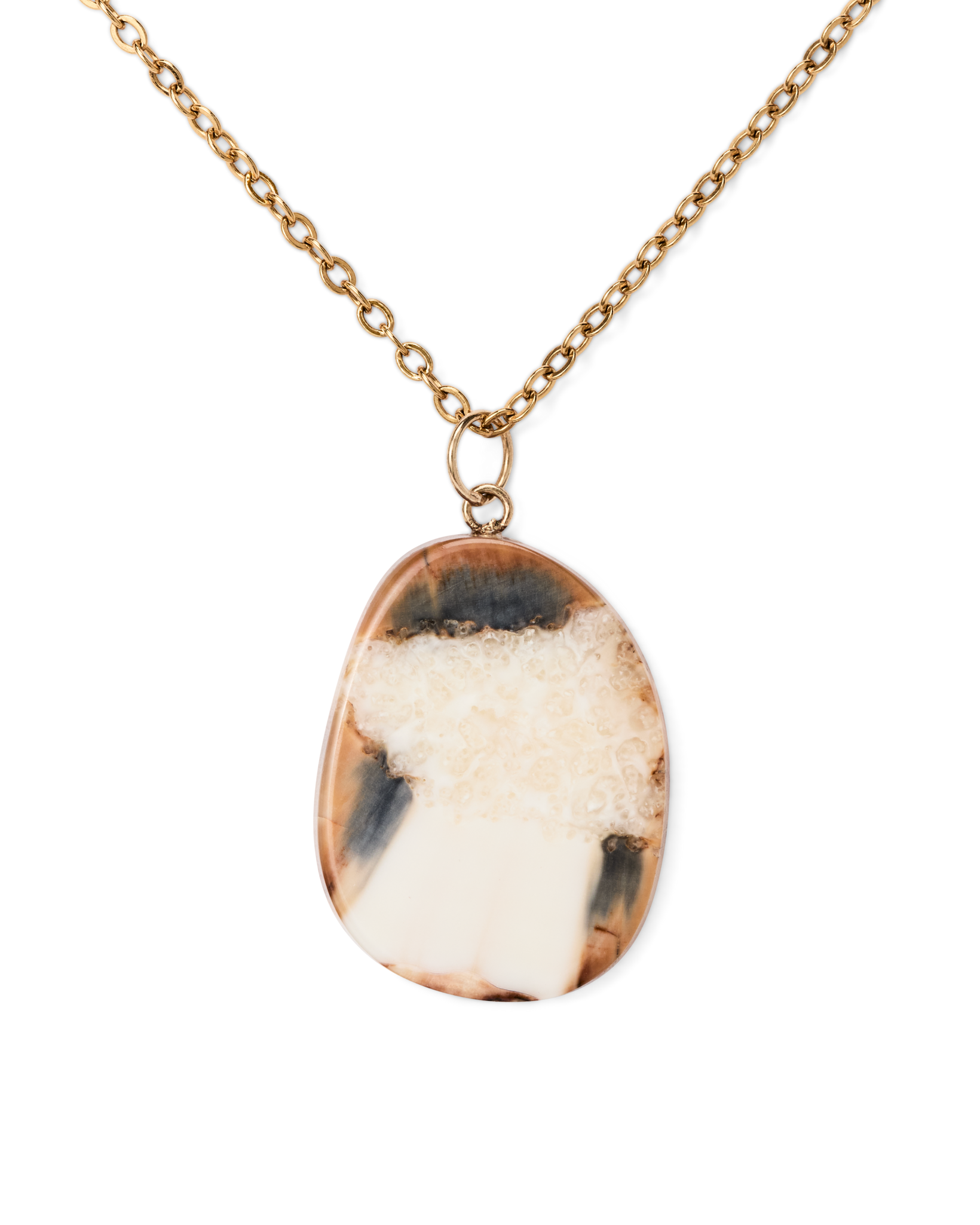 Ivory Jacks 14k Fossil Tusk Pendant - 14kyg - Image 4