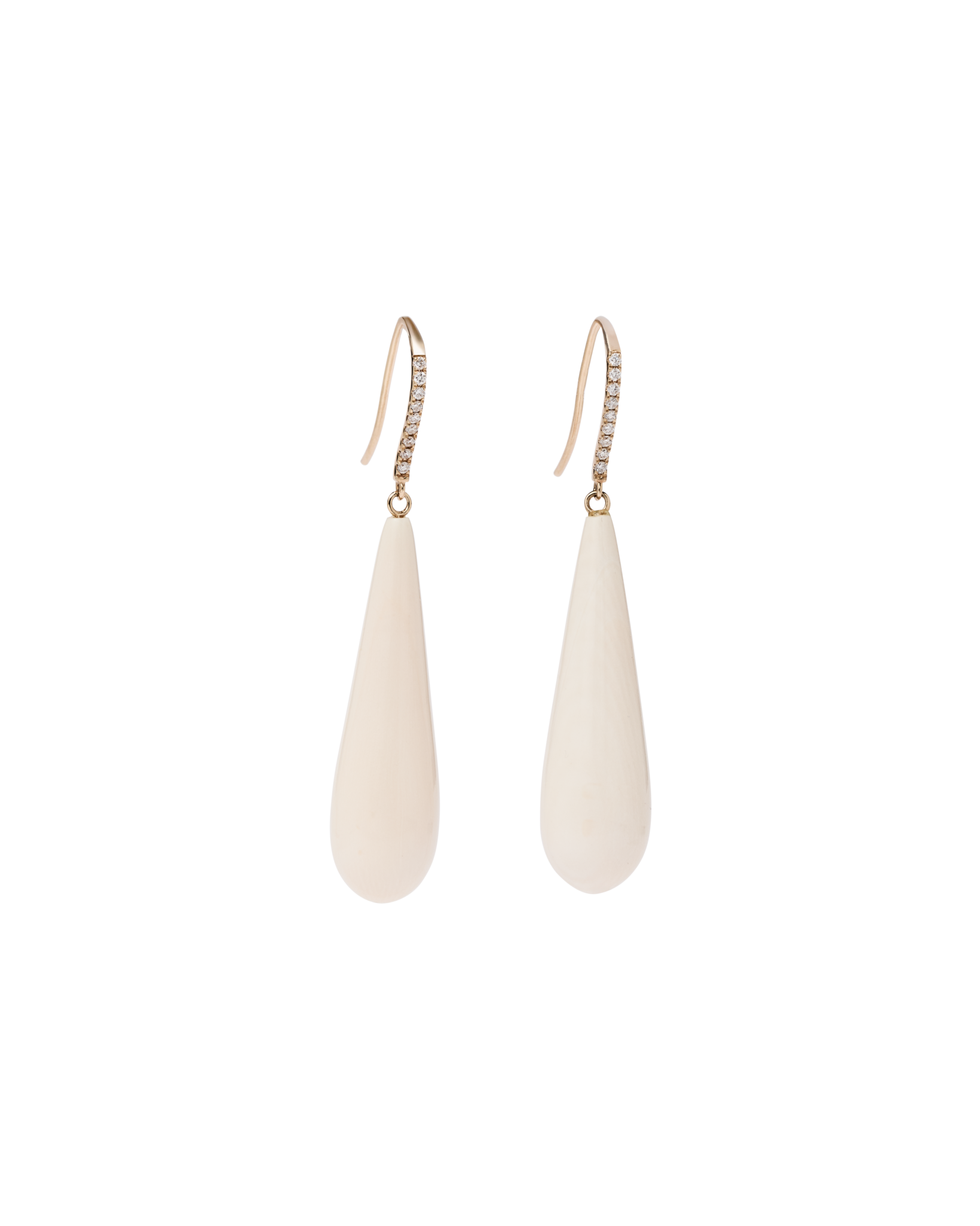 Ivory Jacks Mammoth Drop Diamond Pave Earrings - 14kyg - Image 2