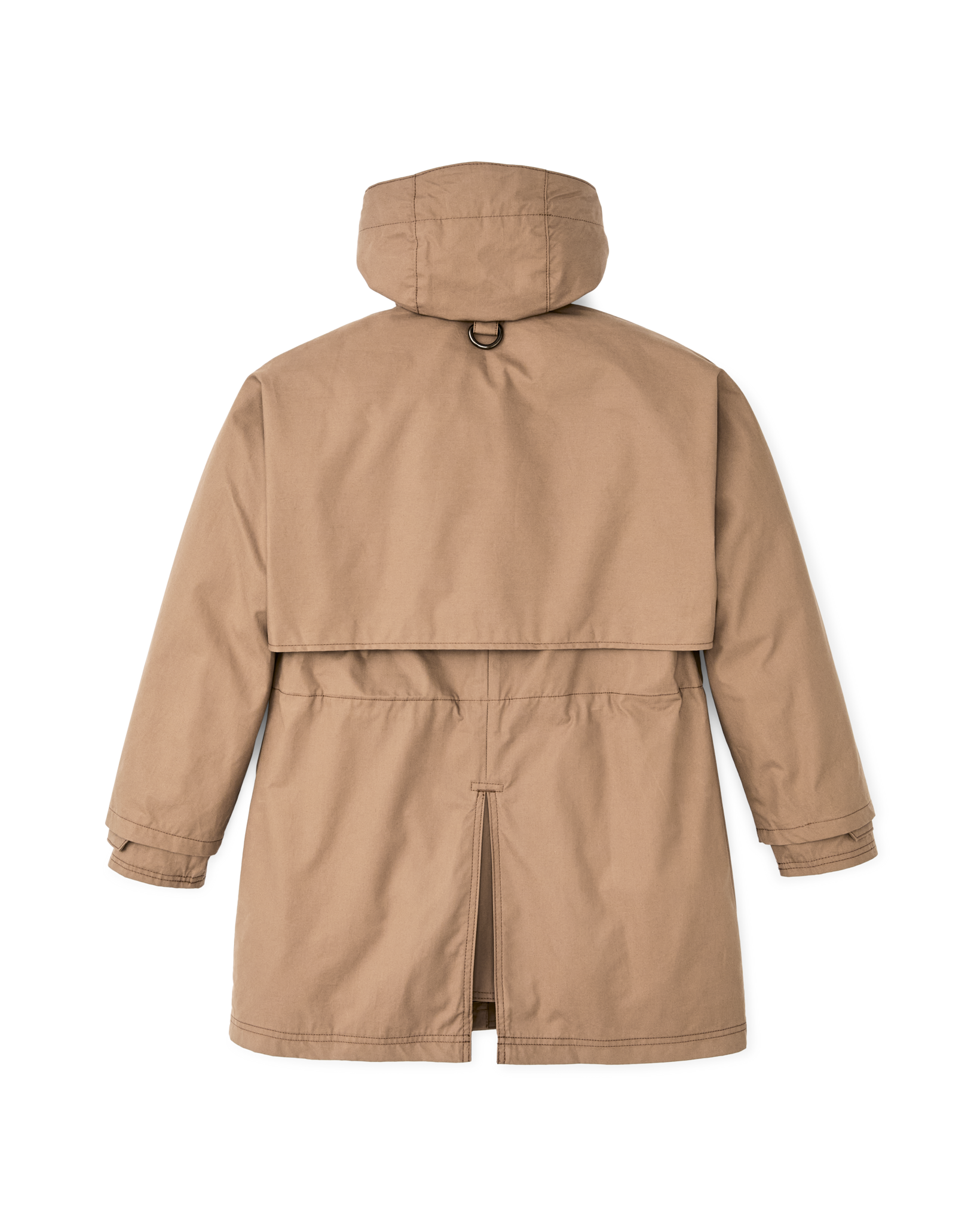 Women's Aviator Cloth Long Raincoat - Dark Tan - Image 4