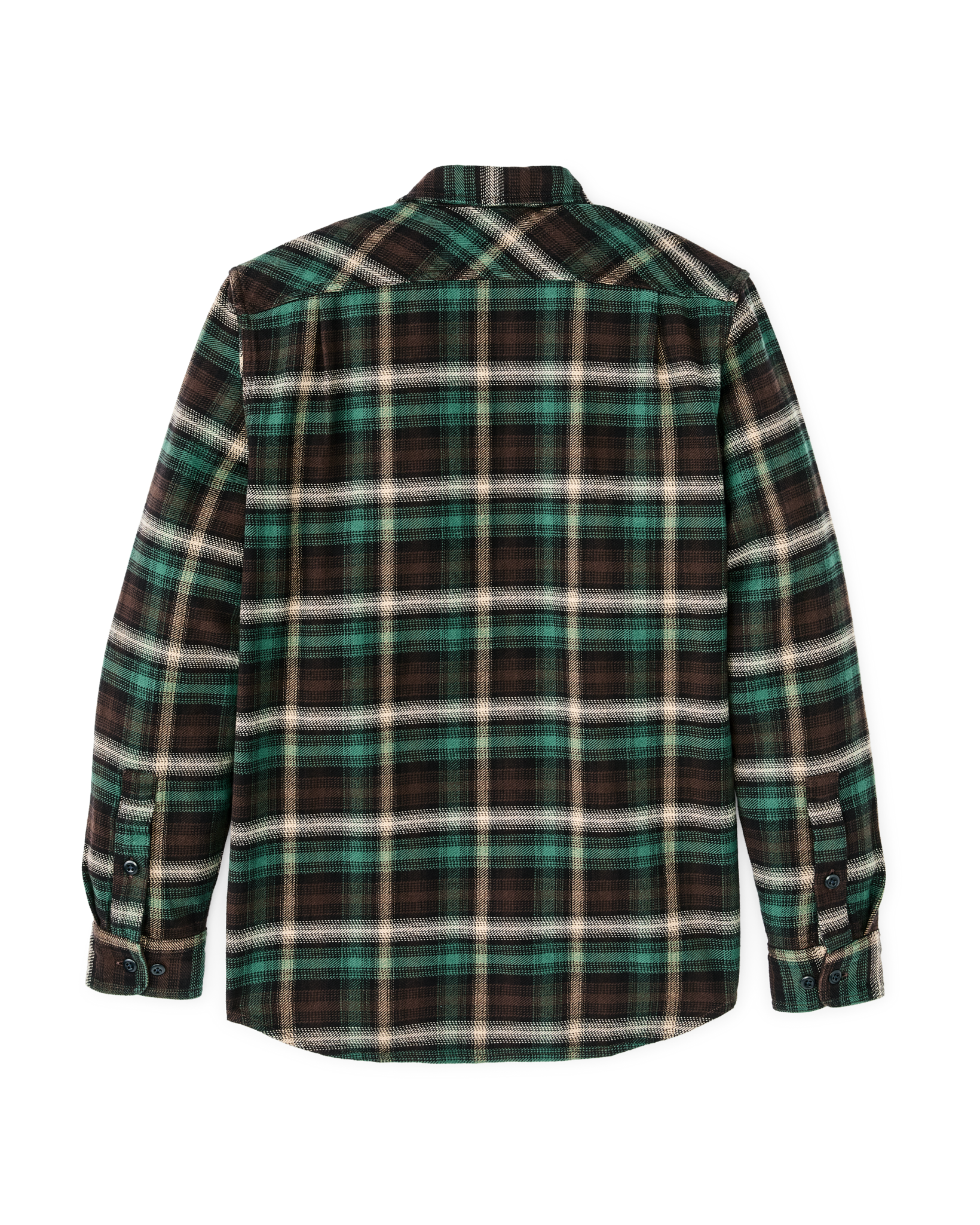 Vintage Flannel Work Shirt - Brown / Cream / Multi Plaid - Image 2