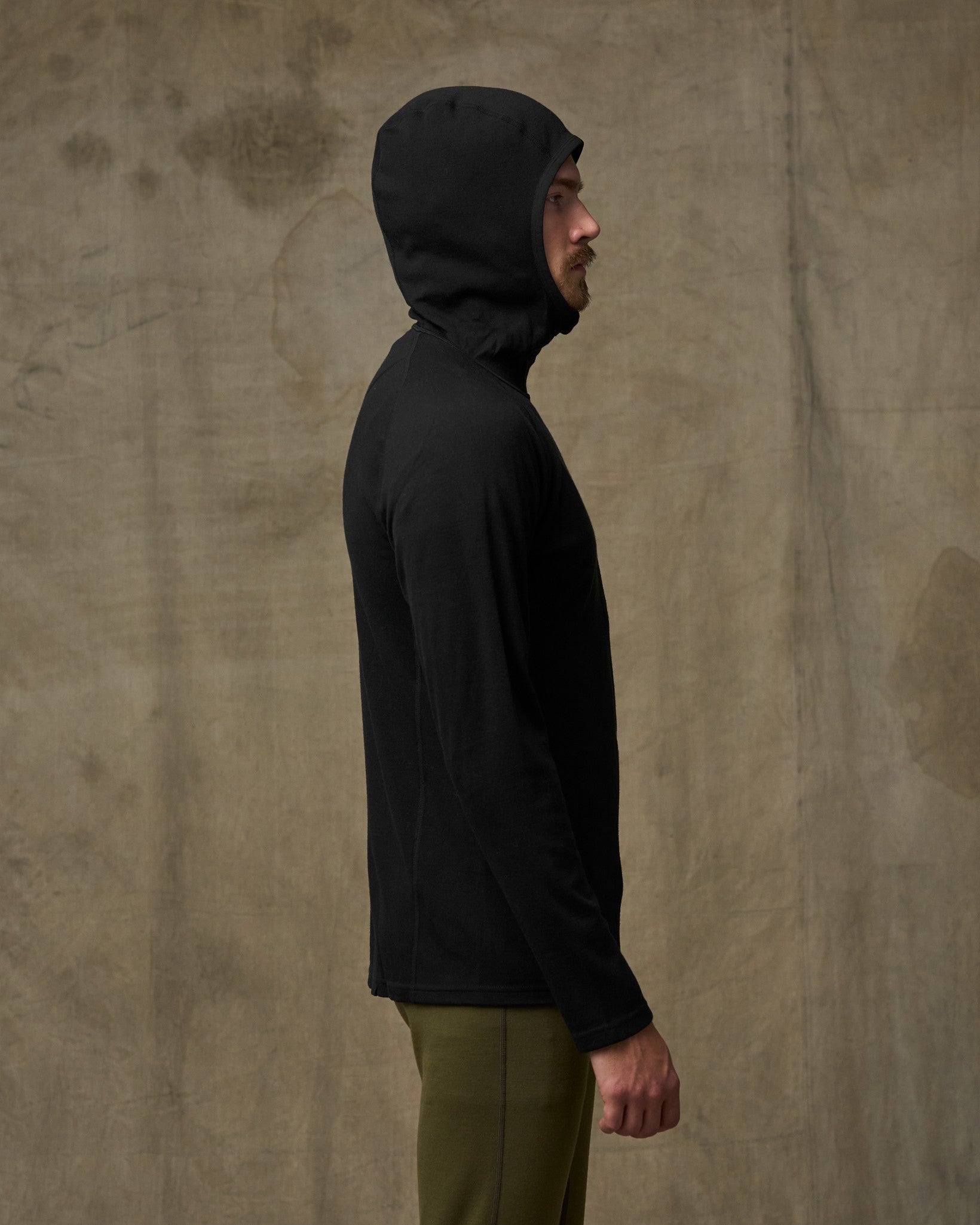 400g Merino Wool Hoodie - Black - Image 7