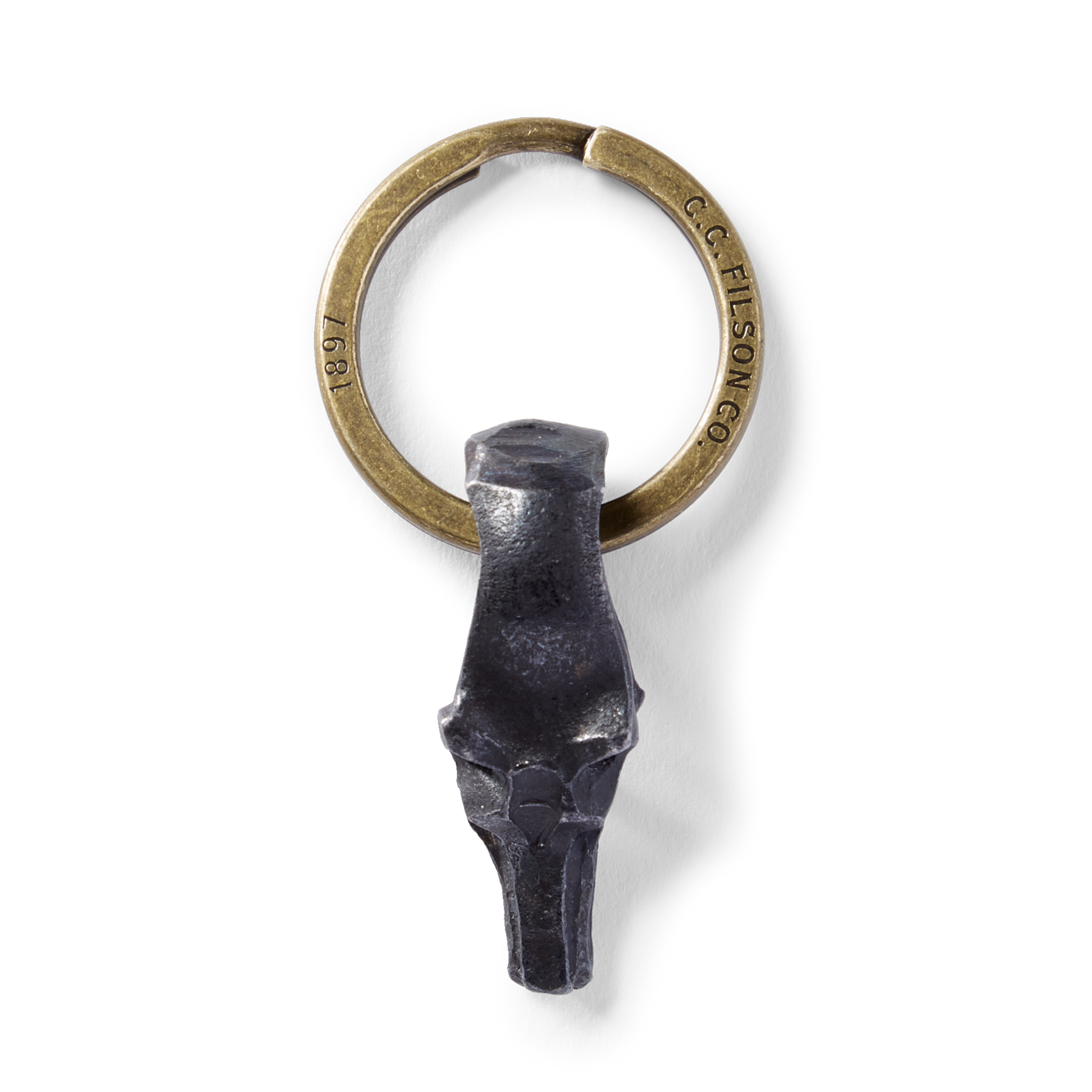 Wolf Head Short Key Fob - Steel - Image 2