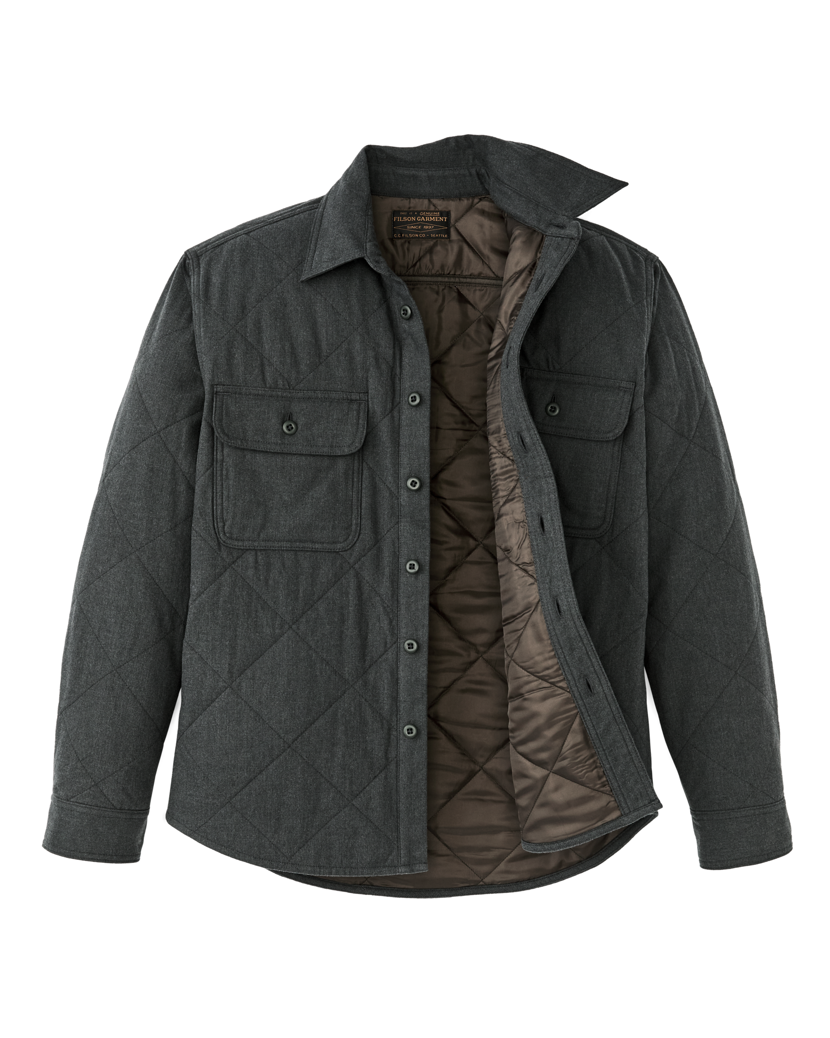 Insulated Flannel Shirt - Charcoal - Image 3