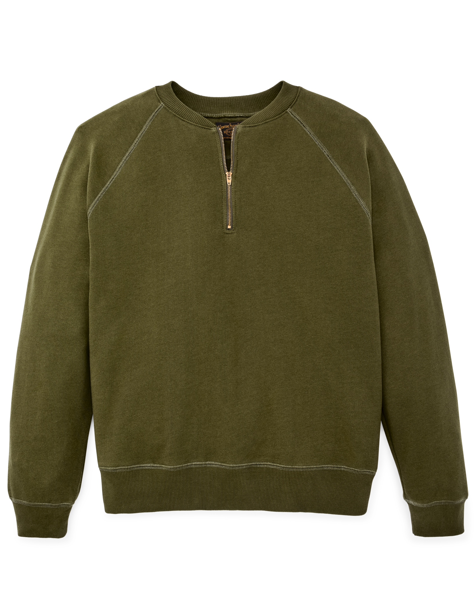 Quarter-zip Terry Sweatshirt - Dark Olive