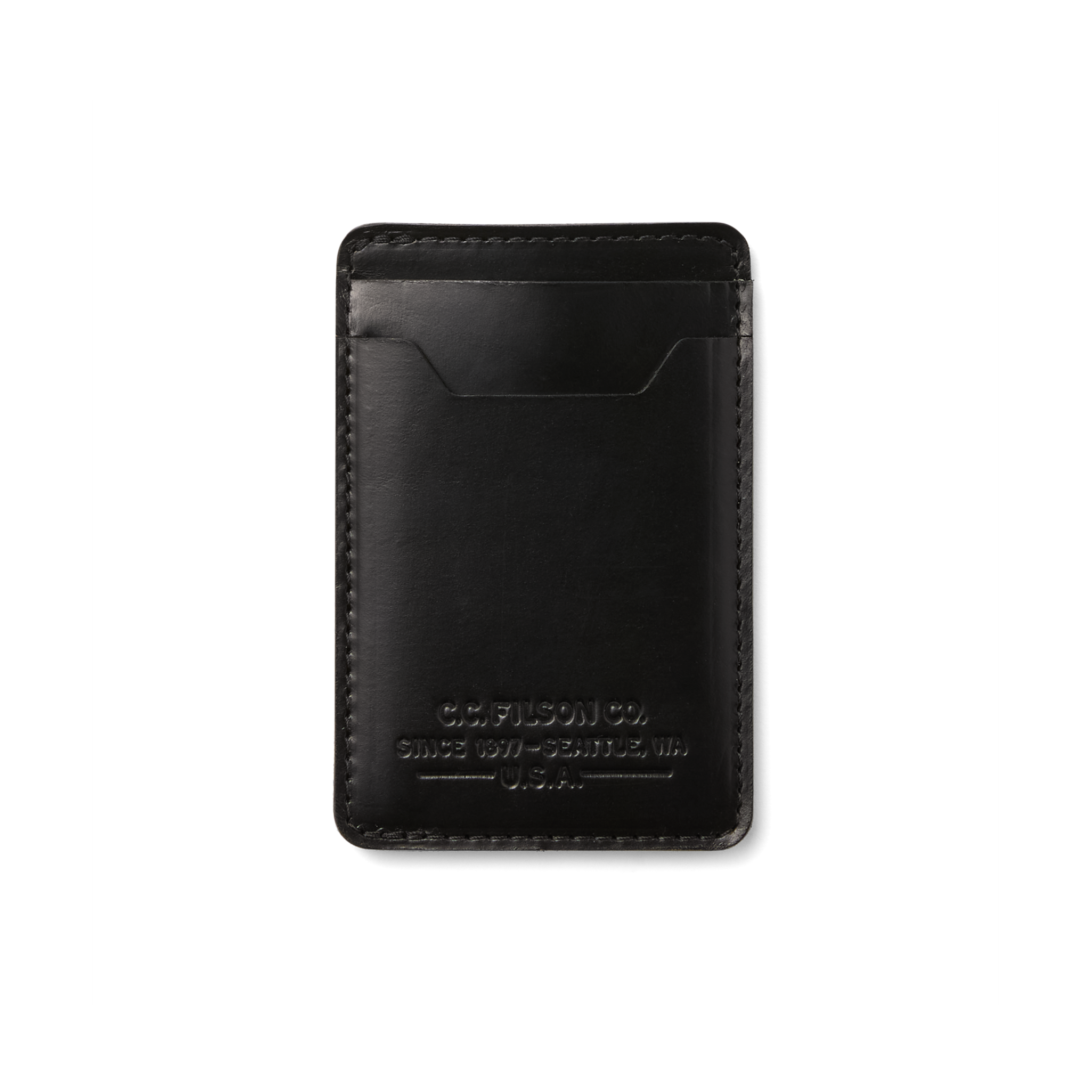 Filson Leather Card Case - Black - Image 2