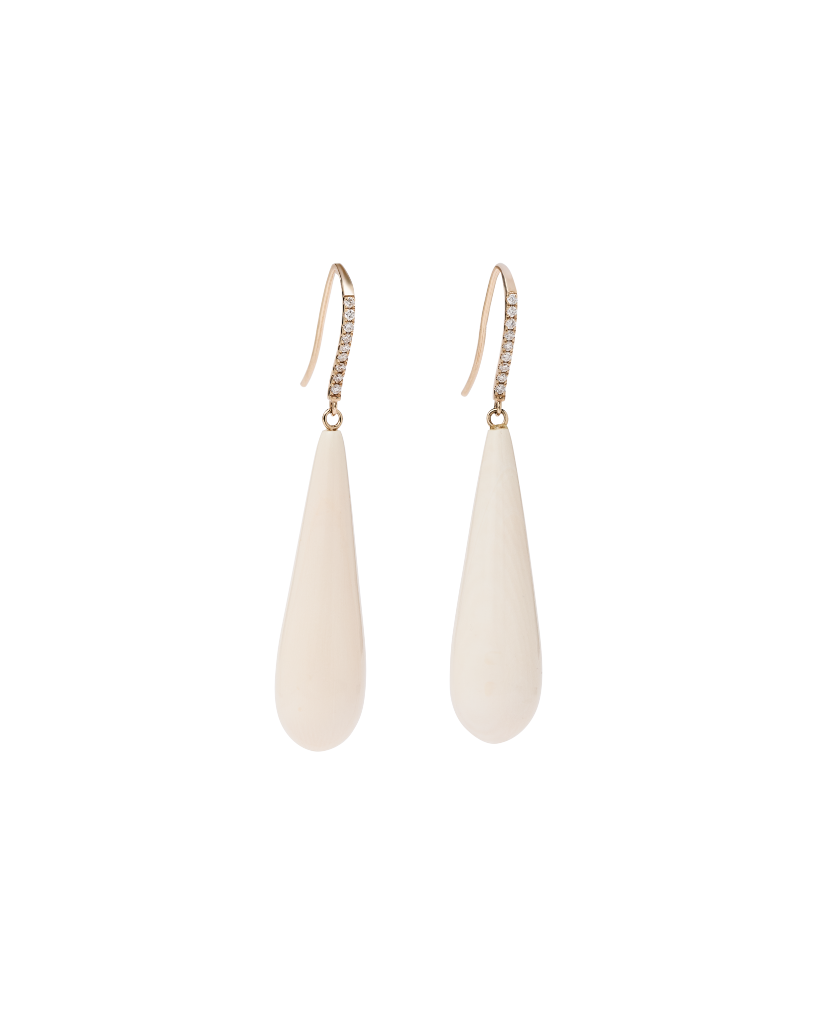 Ivory Jacks Mammoth Drop Diamond Pave Earrings - 14kyg - Image 3