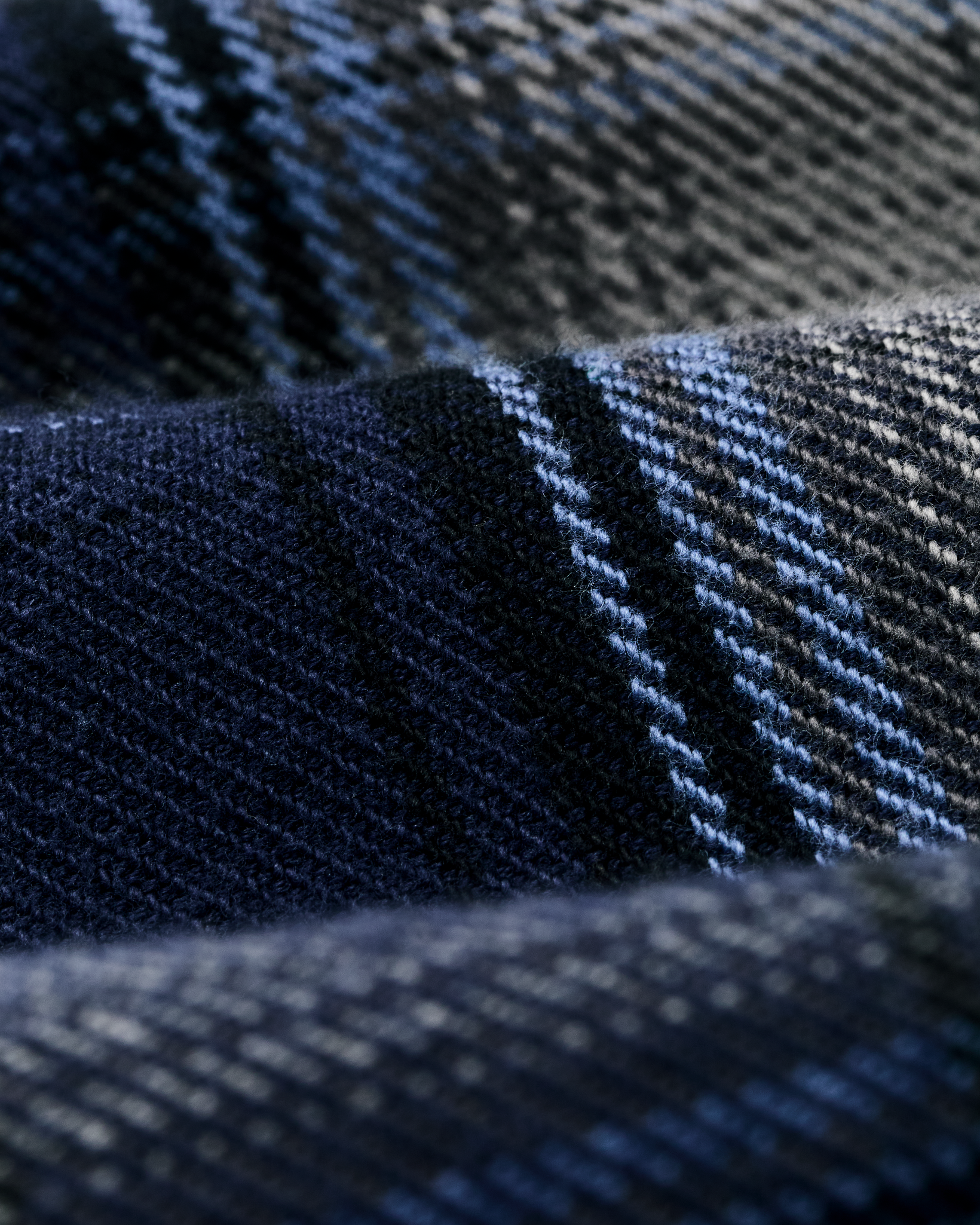 Vintage Flannel Work Shirt - Light Blue / Navy Plaid - Image 4