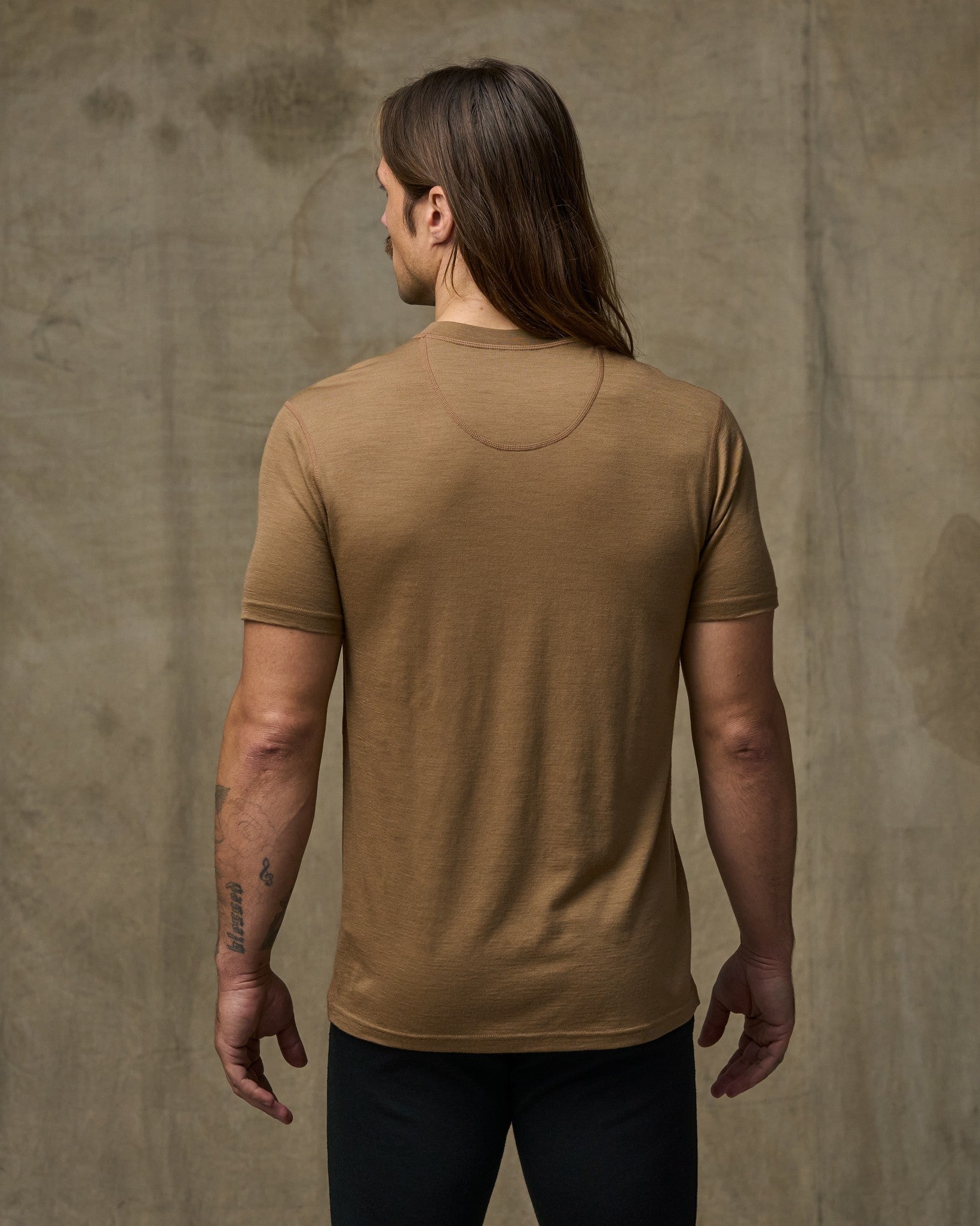 210g Merino Wool Short Sleeve Crewneck - Rugged Tan - Image 2