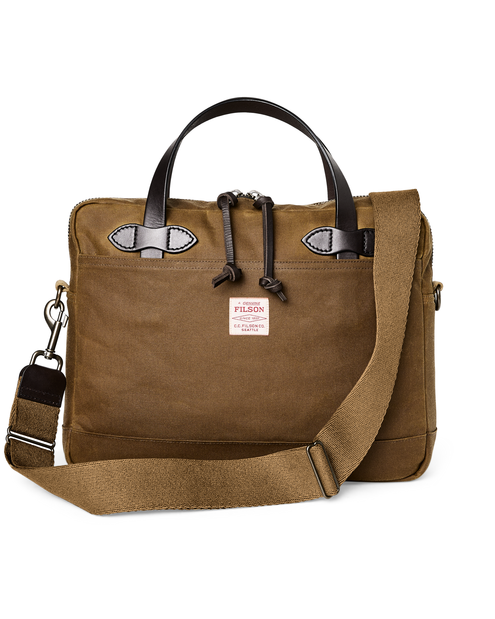 Tin Cloth Compact Briefcase - Dark Tan