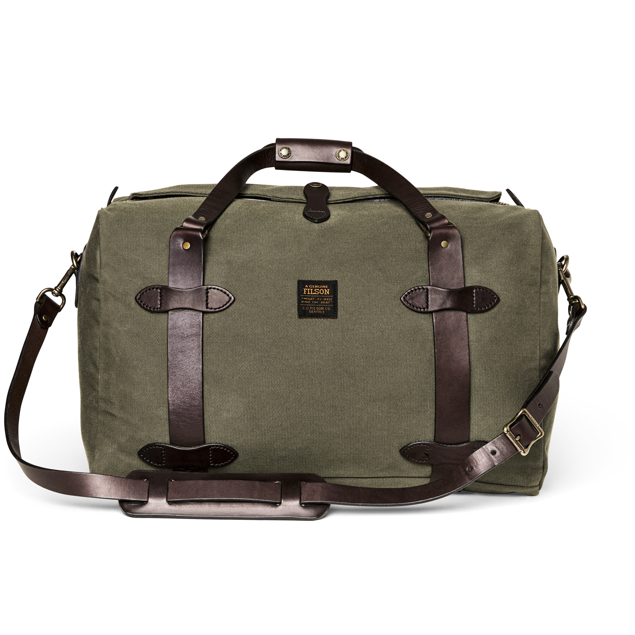 Medium Rugged Twill Duffle Bag - Otter Green - Image 3