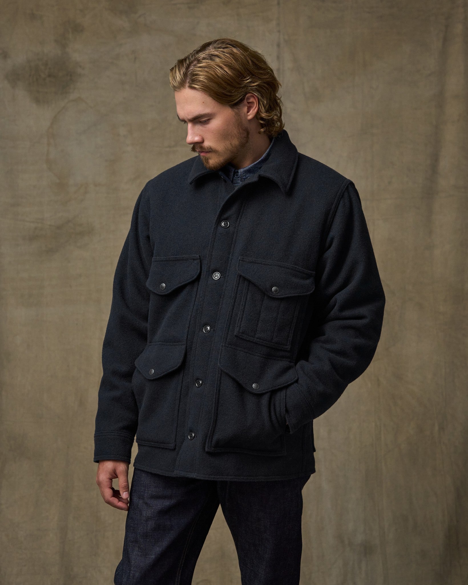 Seattle Wool Cruiser Jacket - Navy - Image 2