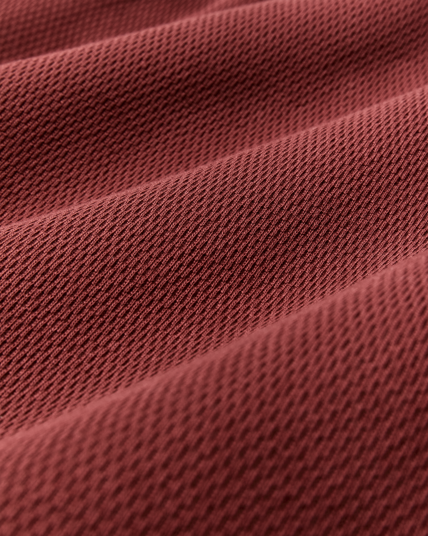 Waffle Knit Thermal Crewneck - Fired Brick - Image 4