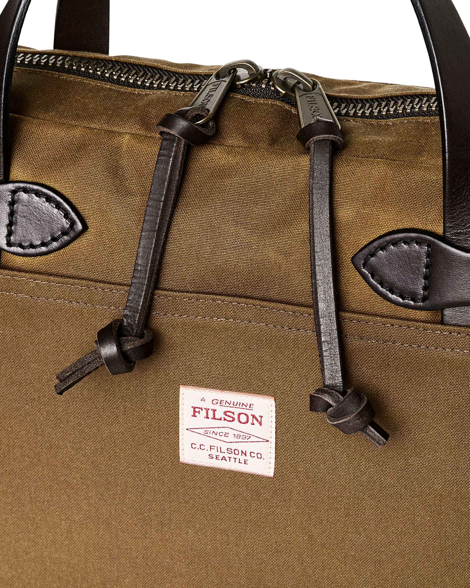 Tin Cloth Compact Briefcase - Dark Tan - Image 7