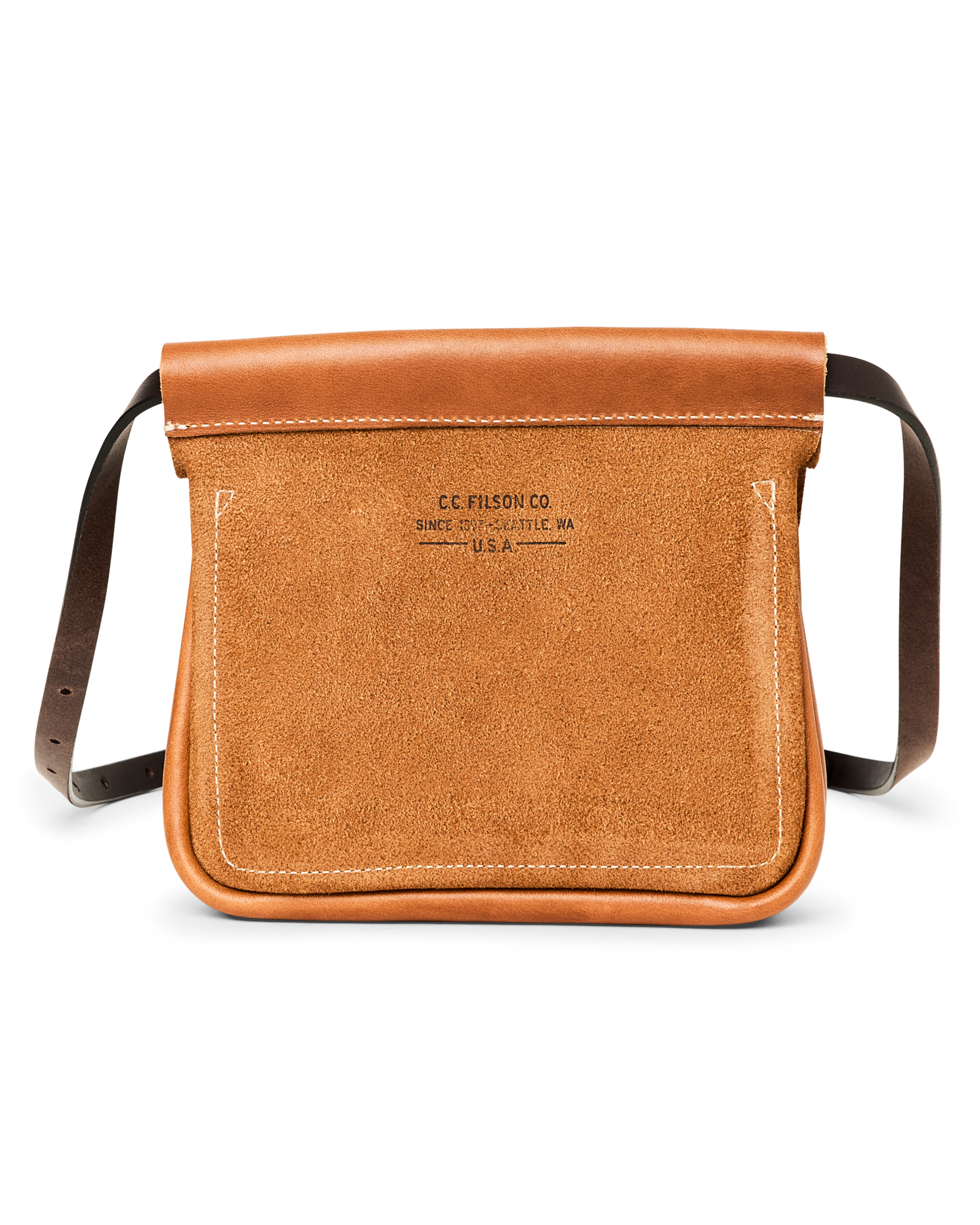 Suede Leather Convertible Field Bag - Saddle Brown - Image 2